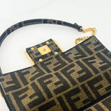 Fendi FF Jacquard FF Fabric Baguette Bag