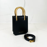 Bvlgari Black Leather Serpenti Mini Tote