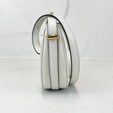 Prada White Arqué Small Leather Shoulder Bag