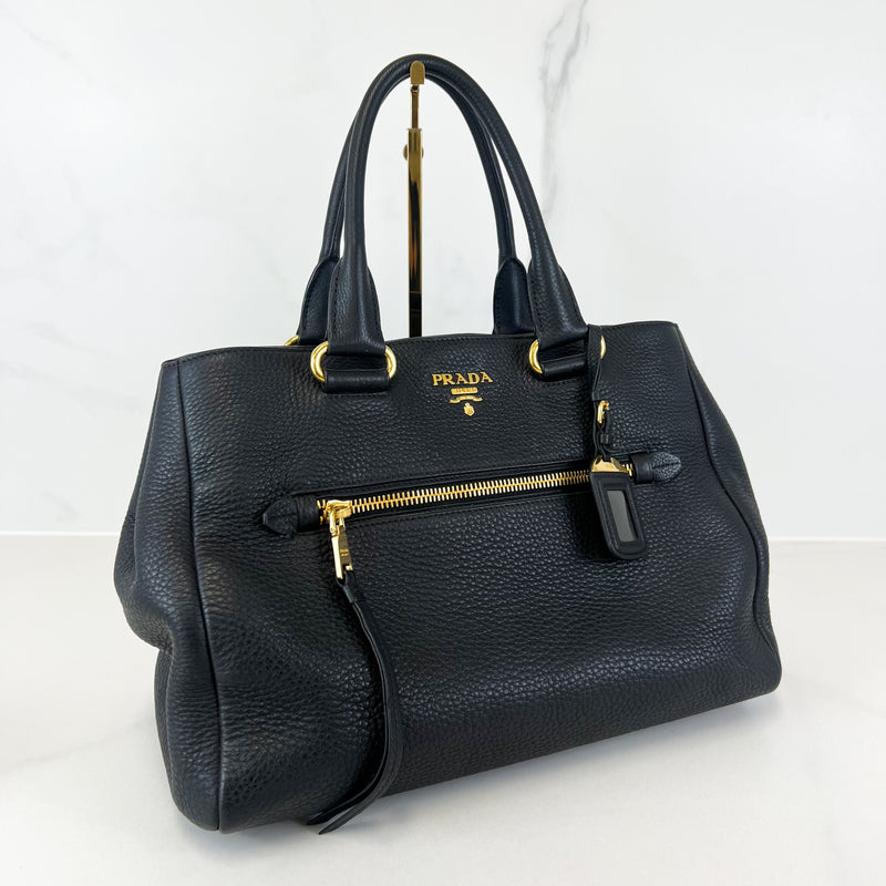 Prada Black Daino Tote Bag