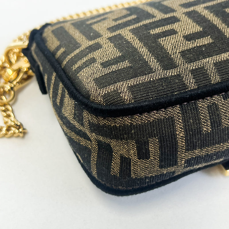 Fendi FF Jacquard FF Fabric Baguette Bag