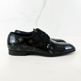 Louis Vuitton Black Monogram Patent Leather Oxford Dress Shoe Size 7