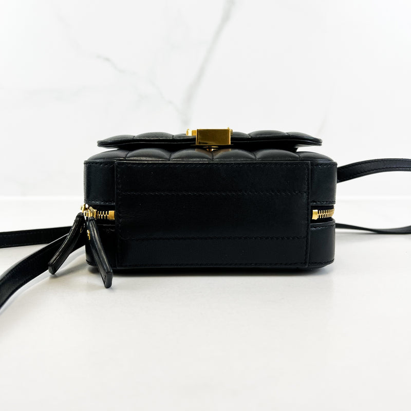 Saint Laurent Mini Black Vicky Smooth Leather Shoulder Bag