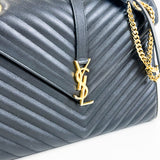 Saint Laurent Black Large Envelope Bag with GHW