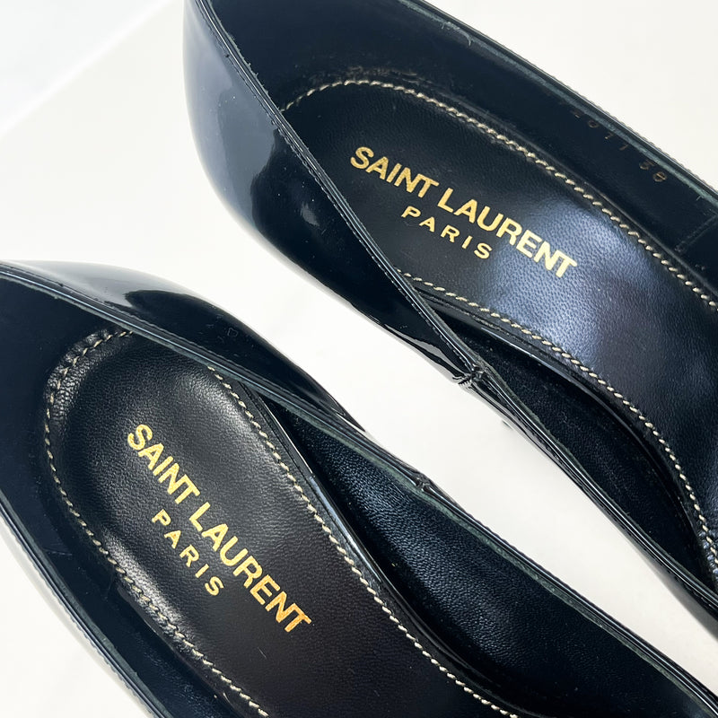 Saint Laurent Opyum Black Leather Pumps BHW Size 38