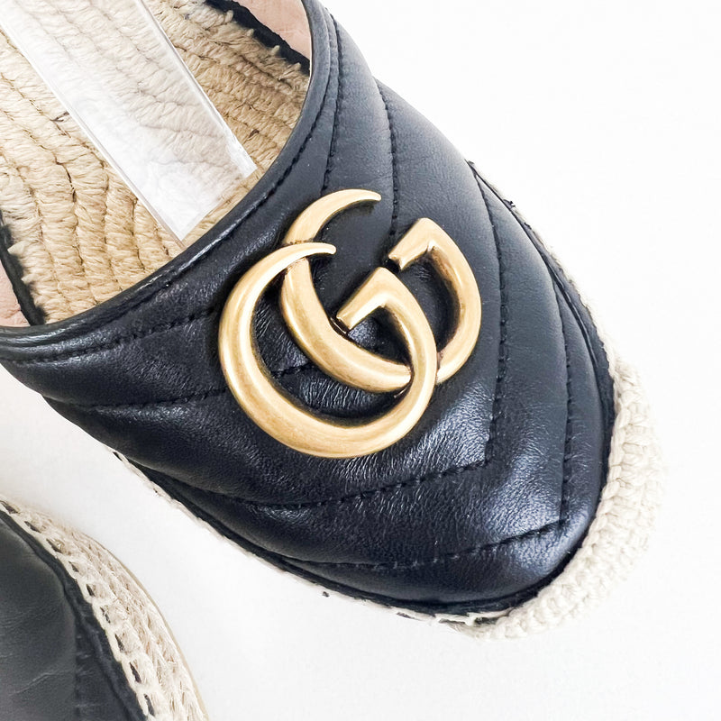 Gucci GG Marmont Espadrilles Wedges Size 38