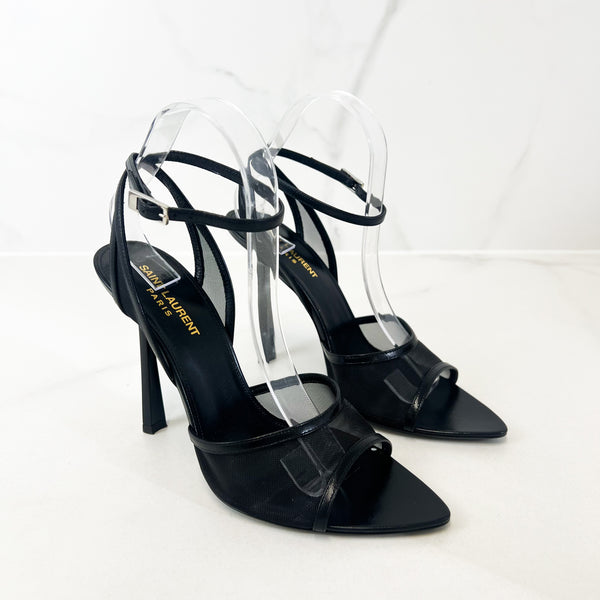 Saint Laurent Missy Mesh & Leather Sandal Size 39