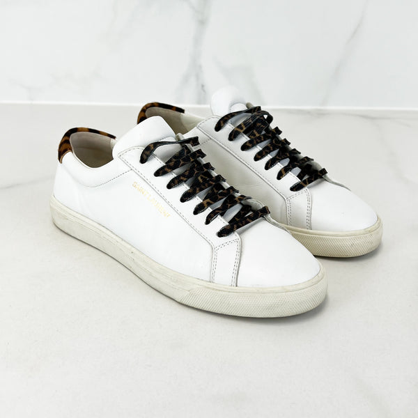 Saint Laurent Andy Leather Sneakers Size 38