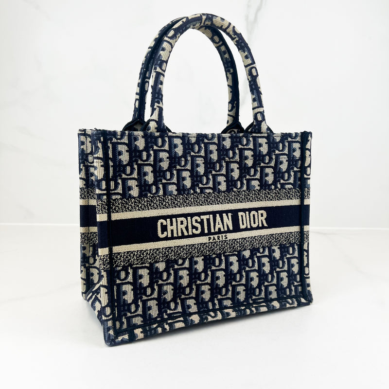 Christian Dior Small Blue Oblique Book Tote