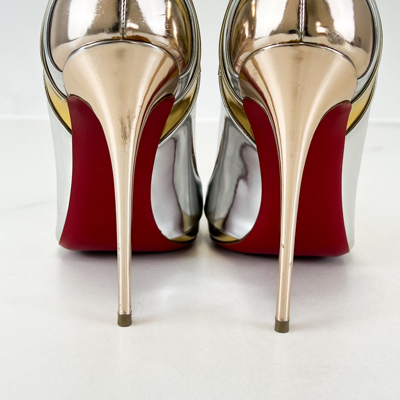 Christian Louboutin Gold/Silver So Kate 120 Size 38