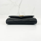 Saint Laurent Black Small Envelope Wallet with GHW