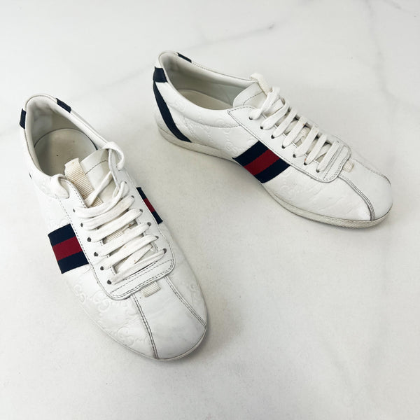 Gucci White GG Guccissima Sneaker Size 38