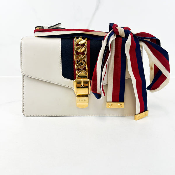 Gucci Small Sylvie White Shoulder Bag