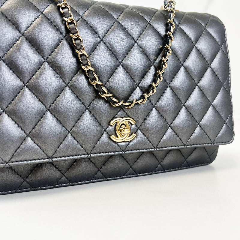 Chanel Silver Calfskin Large Shoulder Bag