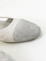 Chanel Grey Flat Slingback Size 38.5C