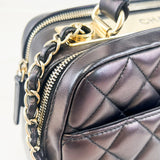 Chanel Calfskin Double Zip Trendy Bowling Bag