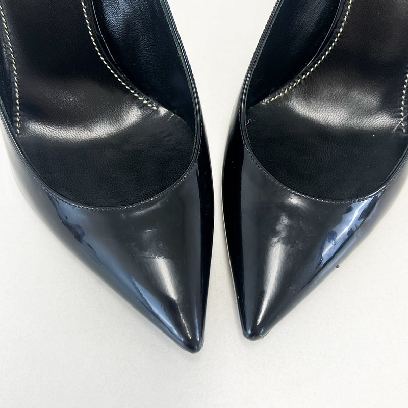 Saint Laurent Opyum Black Leather Pumps BHW Size 38