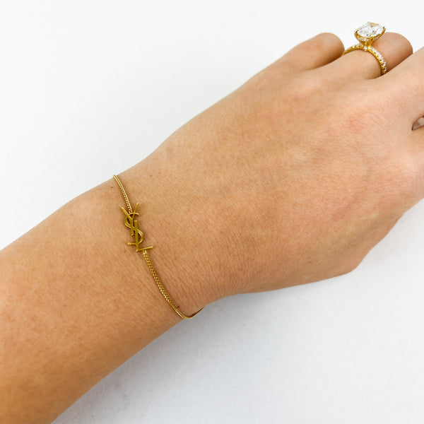 Saint Laurent Cassandre Gold Bracelet