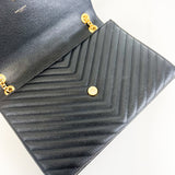 Saint Laurent Black Large Envelope Bag with GHW