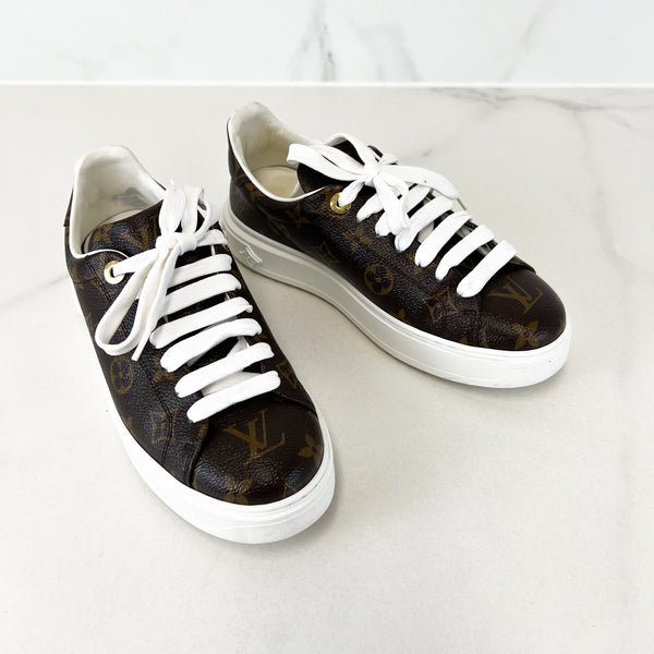 Louis Vuitton Monogram Canvas Time Out Sneaker Size 37