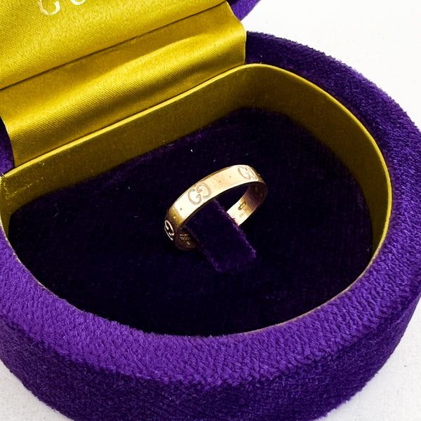 Gucci GG Yellow Gold Ring Size 15