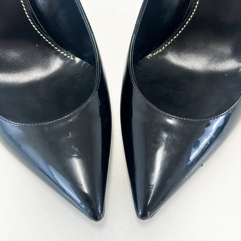 Saint Laurent Opyum Black Leather Pumps BHW Size 38