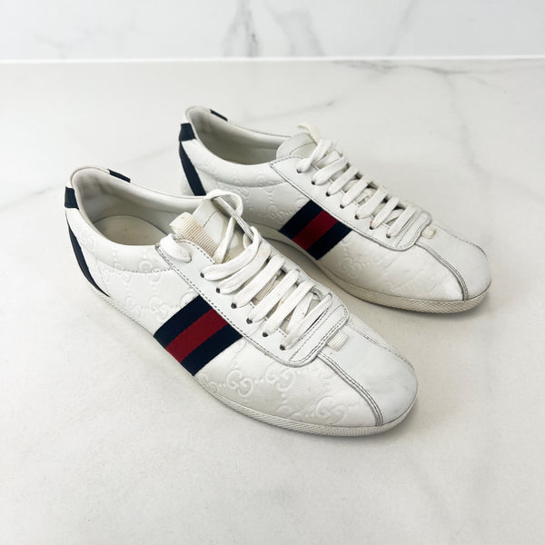 Gucci White GG Guccissima Sneaker Size 38