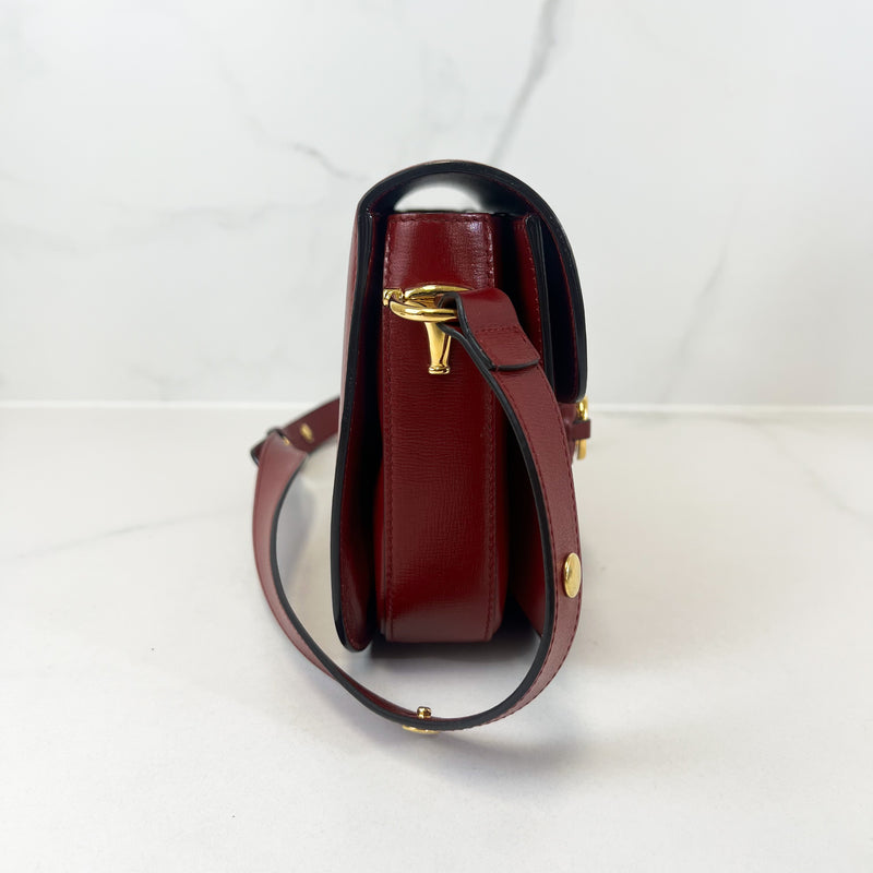 Gucci Horsebit 1955 Small Shoulder Bag in Red Leather