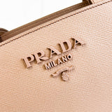 Prada Beige Milano Shoulder Tote Bag Saffiano Leather