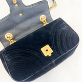 Gucci GG Marmont Matelasse Mini Black Velvet Flap Shoulder Bag