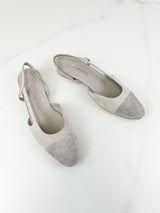 Chanel Grey Flat Slingback Size 38.5C