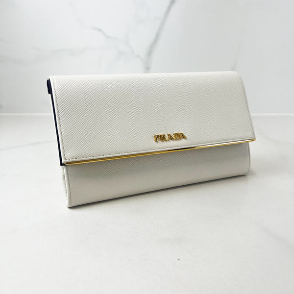 Prada White Long Wallet