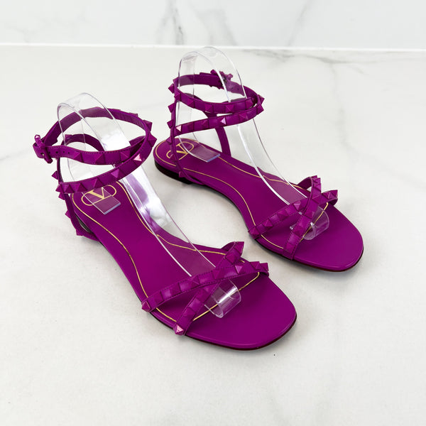 Valentino Fuschia Pink Rockstud Sandals Size 39