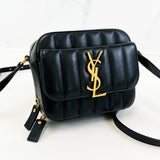 Saint Laurent Mini Black Vicky Smooth Leather Shoulder Bag