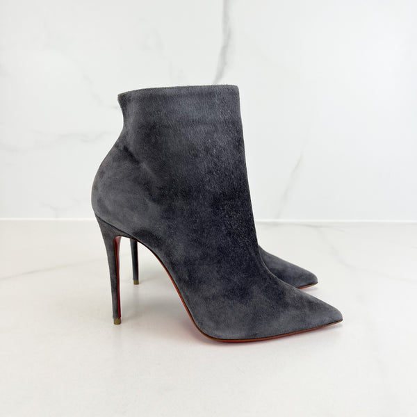 Gray ankle hot sale boots suede