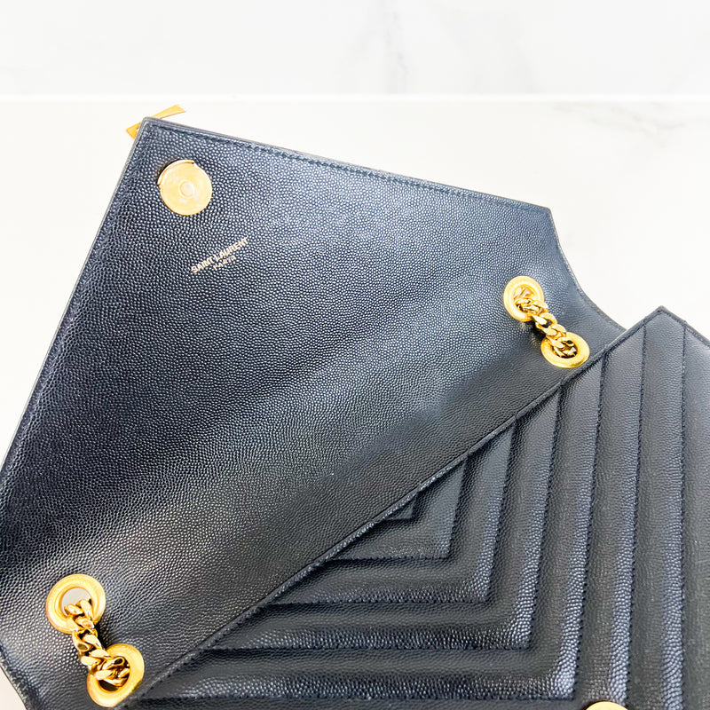 Saint Laurent Black Large Envelope Bag with GHW