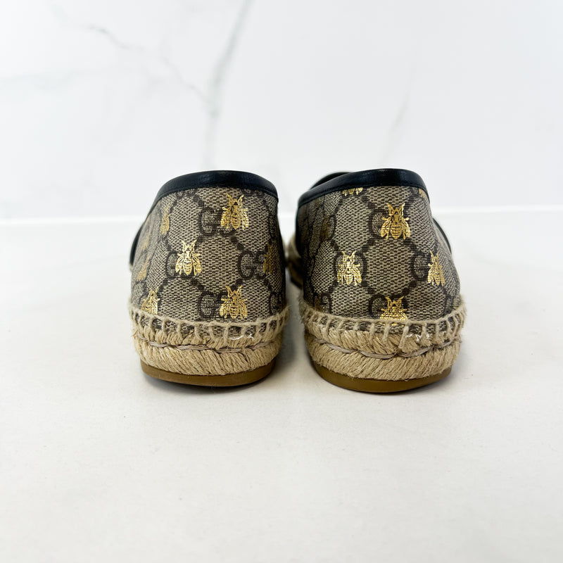 Gucci GG Supreme Canvas Espadrilles Size 38.5