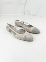 Chanel Grey Flat Slingback Size 38.5C