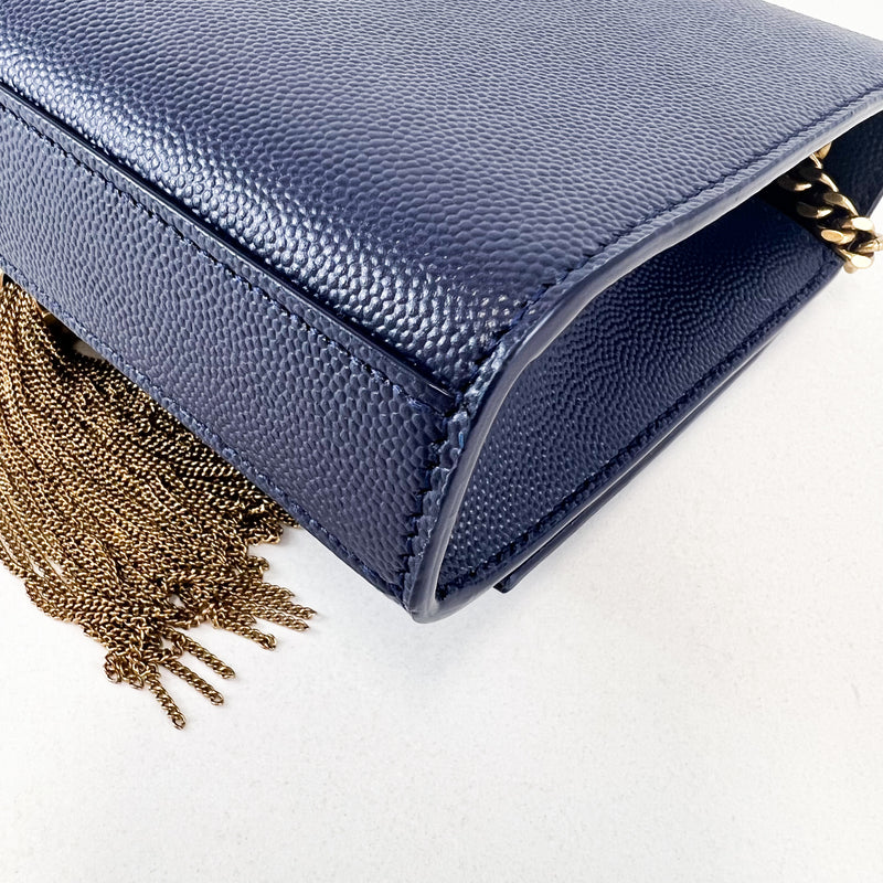 Saint Laurent Blue Kate Tassel Small Leather Chain Bag