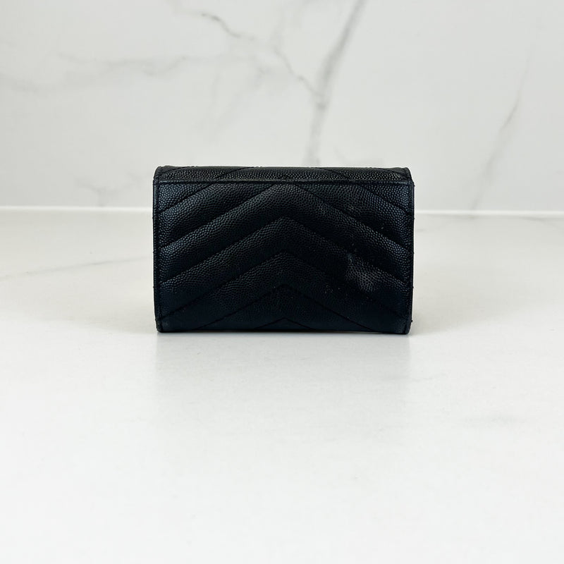 Saint Laurent Black Small Envelope Wallet with GHW