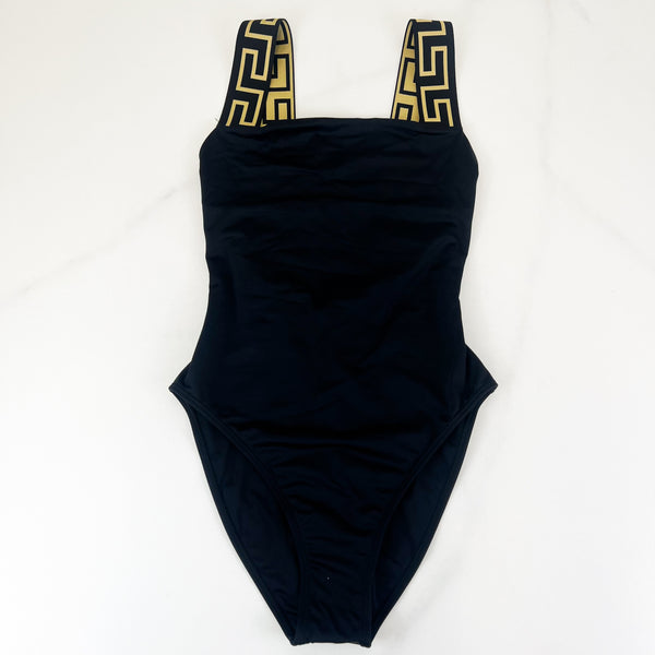 Versace Black Greca Swimsuit Size 2