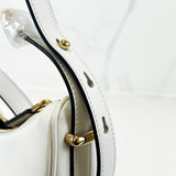 Prada White Arqué Small Leather Shoulder Bag