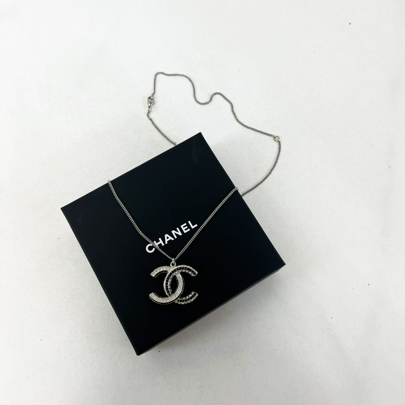 Chanel CC Jewelled Silver Necklace