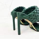 Bottega Veneta Green Curve Leather Mule Size 37