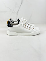 Dolce & Gabbana Portofino Calfskin Leather Sneaker with Pearl