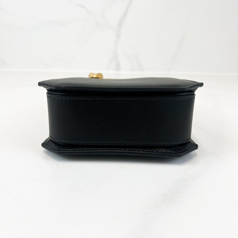 Bvlgari Black Leather Serpenti Mini Tote