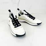 Chanel CC Velvet Calfskin & Mixed Fibers Sneaker ‘Ivory’ Sneaker Size 41.5