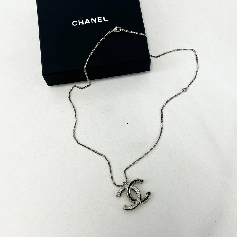 Chanel CC Jewelled Silver Necklace