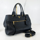 Prada Black Daino Tote Bag