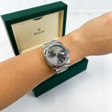 Rolex Datejust 41mm Diamond Dial Fluted Bezel Oyster Perpetual